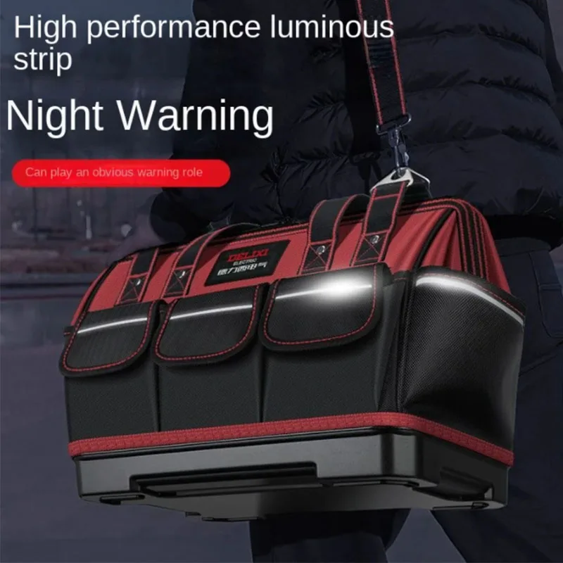 Portátil profissional resistente à prova dwaterproof água saco de armazenamento oxford saco com fundo plástico ferramenta organizador bolsa para eletricista ferramenta