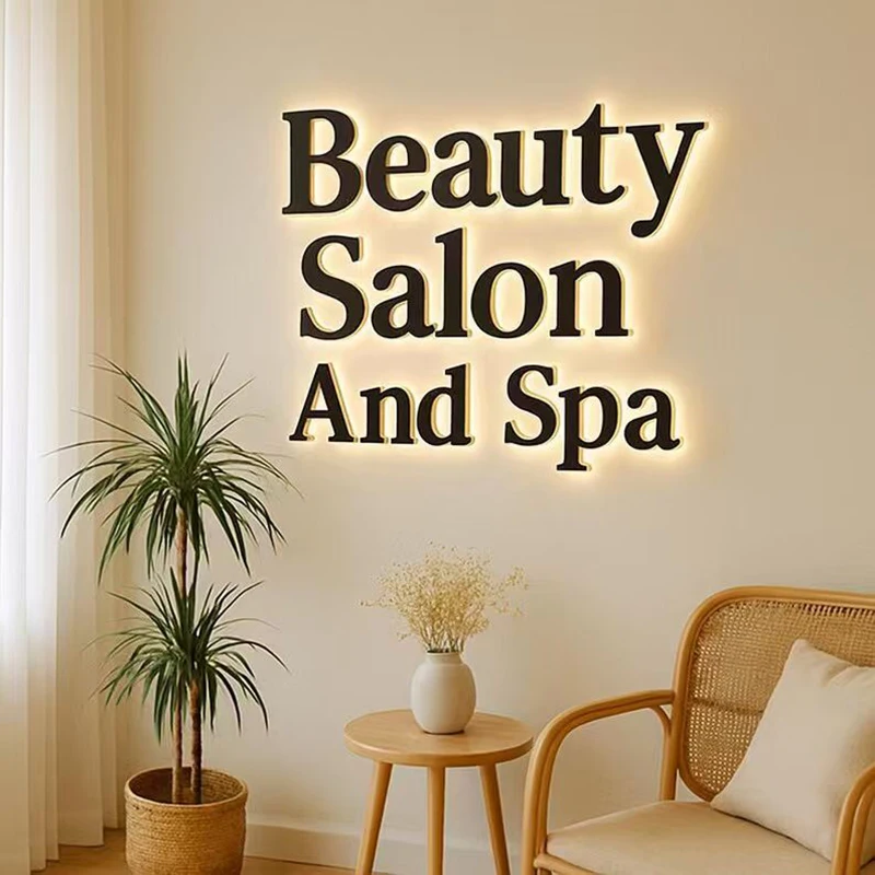 Custom 3D Backlit Clinic Logo Sign: Business OfficeDecor, Circle Led Light Metal Sign, Custom Round MetalSignage, Personalized L