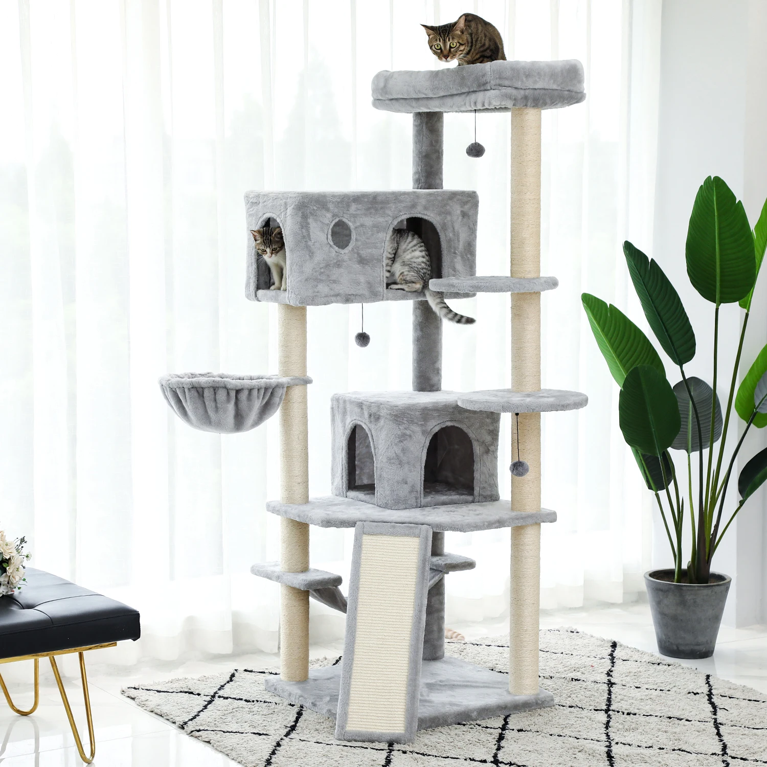 

2022 New Design Luxury Large Cat Climbing Frame Multi-Layer Scratching Post With Resistant Sisal Cat Tree Kittern Playground