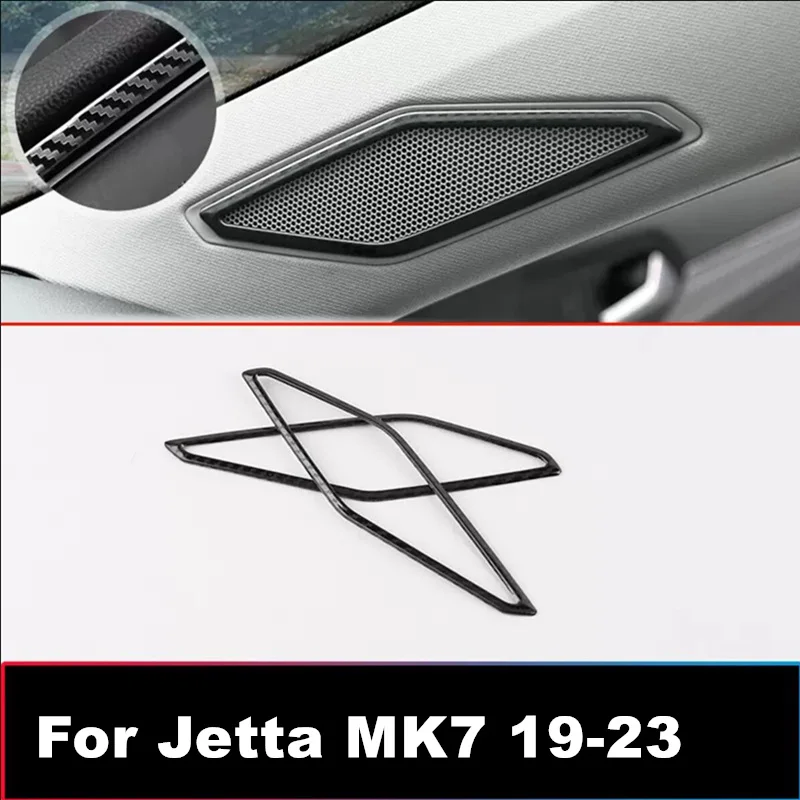 For VW Jetta MK7 2019 2020 2021 2022 2023 Parts 2pcs/lot Stainless Steel Car Front A Column Speaker Sound Trim Frame