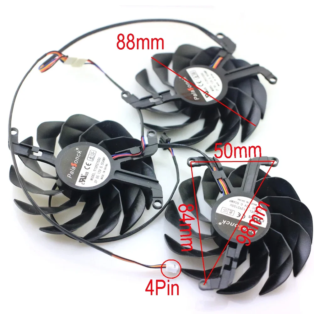 T129215SU 12V 0.50A 88mm 4Pin For Galaxy RTX3090 RTX3080ti 3080 RTX3070ti EAGLE Graphics Card VGA Cooling Fan