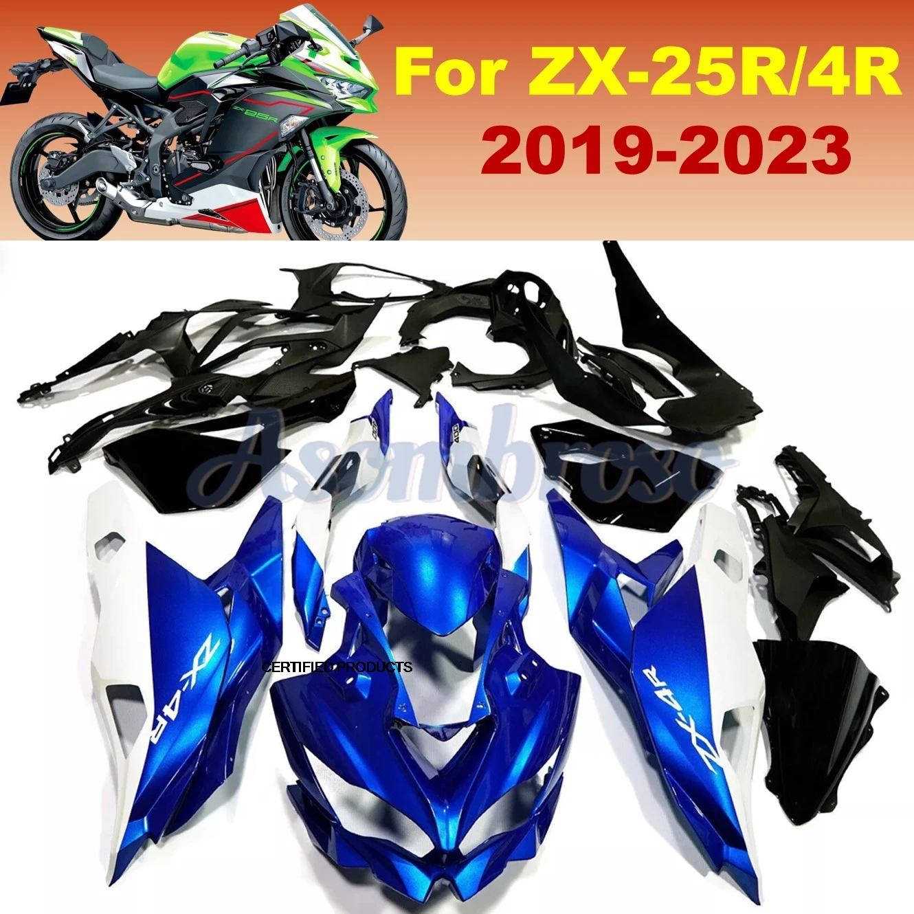 

Обтекатель для Kawasaki Ninja ZX-4R 2019-2024 ZX25R Премиум комплект 2020 2021 2022 2023 2024 Обтекатели мотоцикла ZX-25R