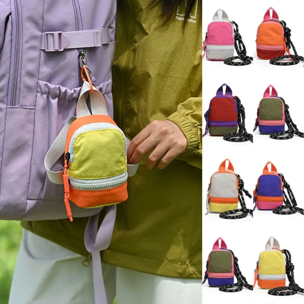 New Trend Colorful Mini Backpack Coin Purse Nylon Harajuku Bag Shape Wallet Portable Cute Canvas Coin Bag Unisex