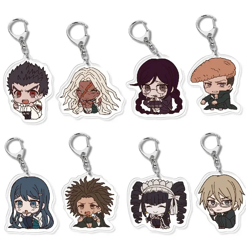 Anime Game Danganronpa V3 Cartoon Keychain Figure Acrylic Double Sided Transparent Pendant Best Friend Jewelry Fans Gift