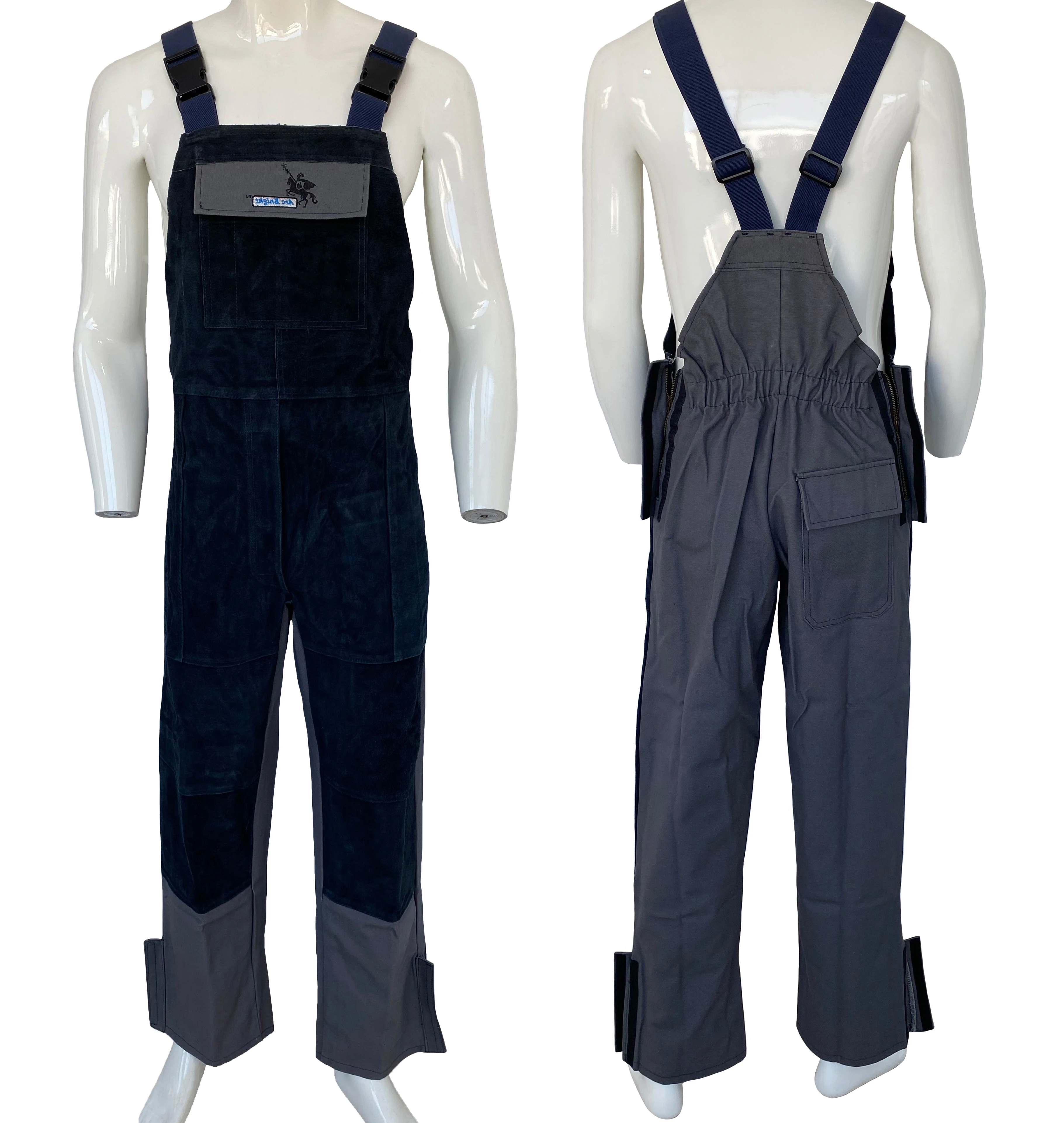 

Sparks Cow Leather Chaps Welder Trousers FR Cotton Apron Fire Proof Clothing NFPA Arc Knight Bib Flame Retardant Welding Pants