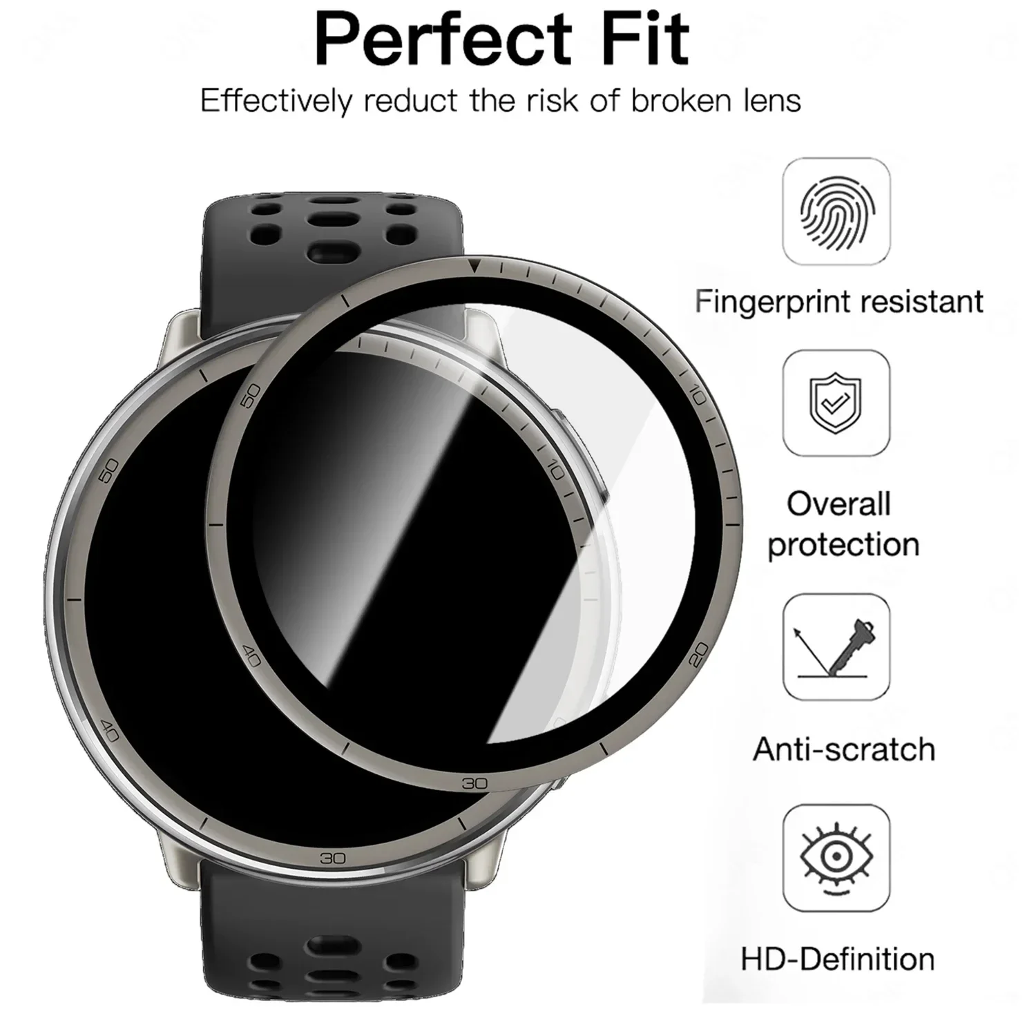 9H 強化ガラススクリーンプロテクター Huami Amazfit Active 2 Active2 スマートウォッチ HD クリア保護フィルム Amazfit Active 2 用