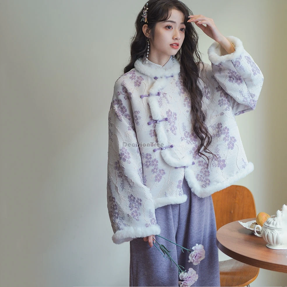 2024 improved chinese style cotton garment retro literature art palace style winter clothing set graceful casual temperament set