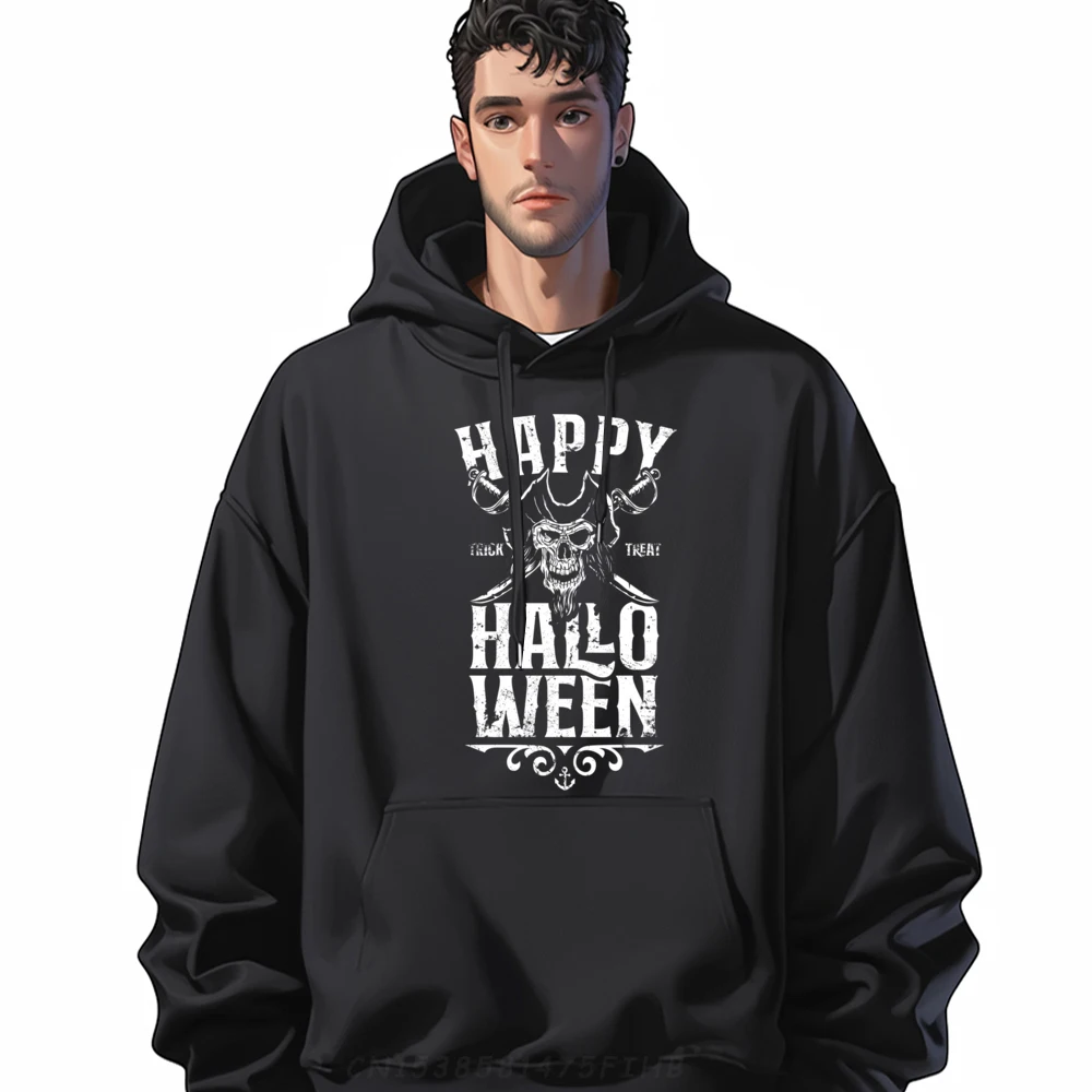 

Happy Halloween Skull of Pirate Captain Halloween Luxury Hoodies Eco-friendly and healthy Luxury Brand England Style