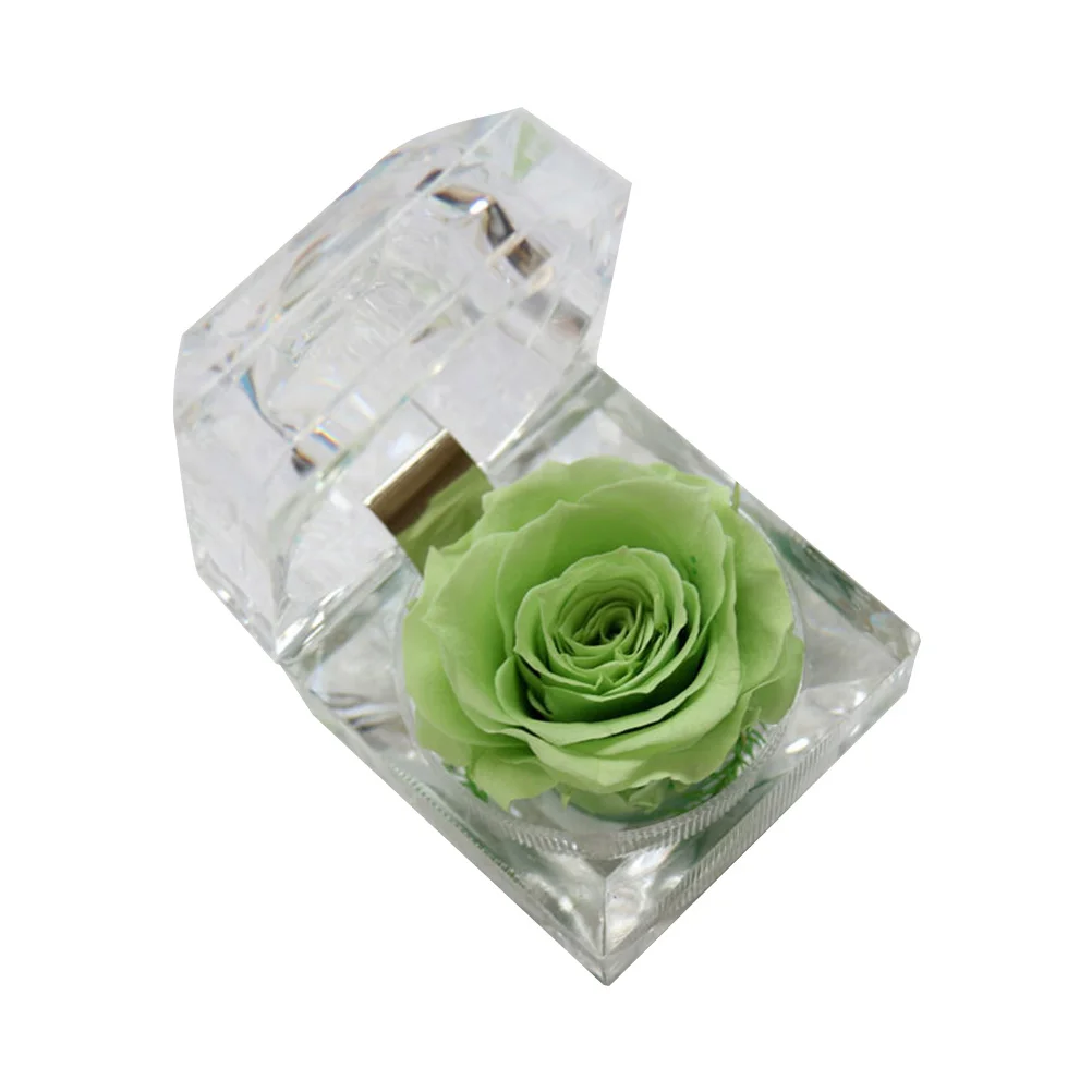 

1Pcs Preserved Rose Eternity Flower Never Withered Gift Drawer Box Light Green Home Office Wedding Party Preserved Fresh Flower