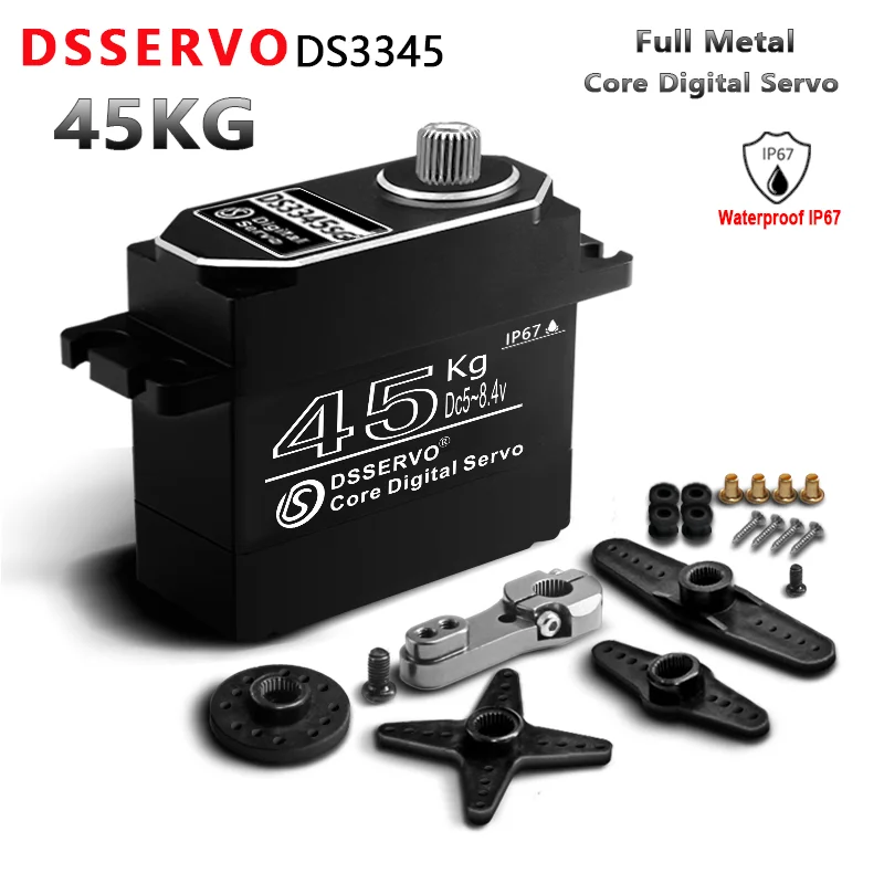 Bürstenloser Motor 35 kg 45 kg Vollmetallkern Hochgeschwindigkeitsservo Metallgetriebe Großes Drehmoment Digitales RC Baja Servo für 1/8 1/10 für RC-Car