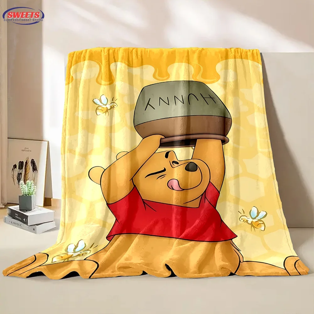 Disney Winnie The Pooh Theme Cartoon Flannel Blanket for Bed Bedroom Sofa Picnic Throw Blanket for Cover Outdoor Leisure NapGift