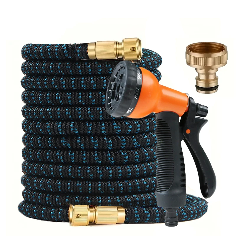 

Garden 3X Telescopic Irrigation Hose With 8-Function High-Pressure Water Gun, Used For Car Washing And Garden Irrigation