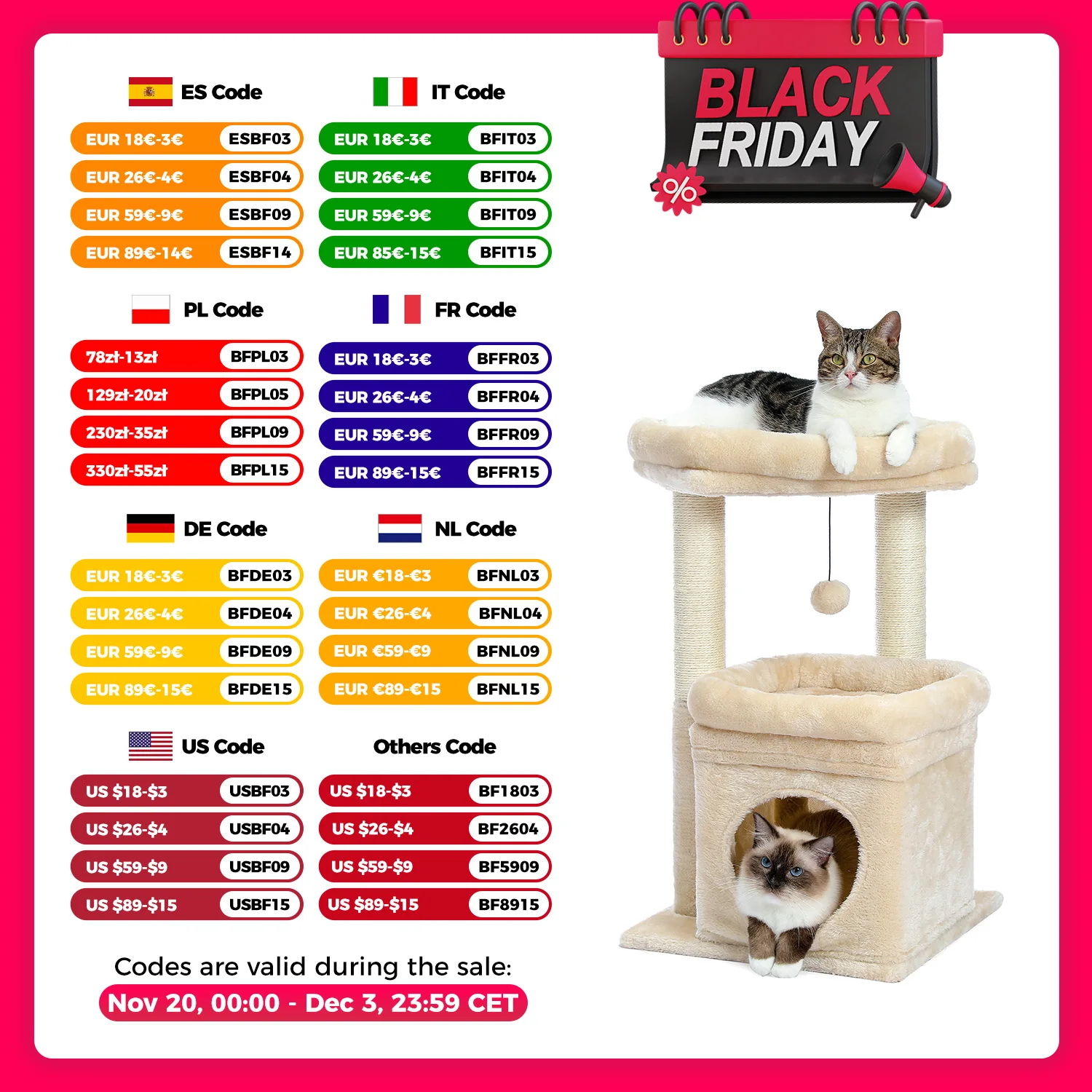 Arbre à chat tour pour chat avec condo confortable, perche large, poteaux en sisal naturel, peluche douce, pom-pom ludique adapté aux 1 à 2 chats d'intérieur