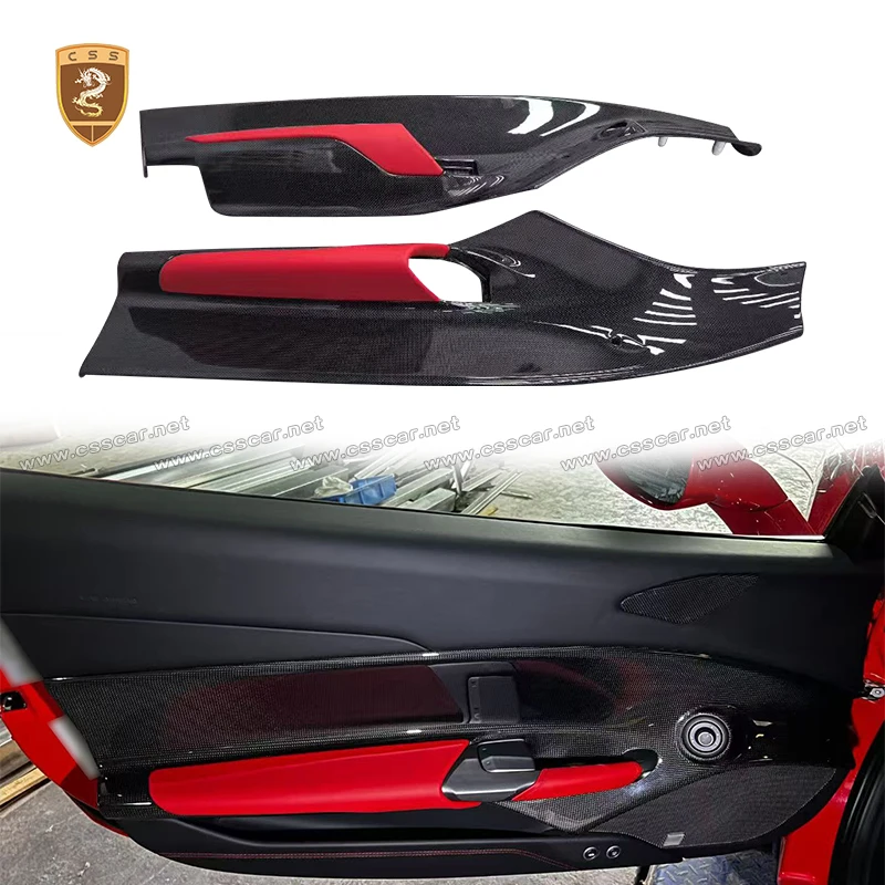 Para ferrari 488 estilo oem painel da porta do carro capa guarnição substituição interior seco acessórios de fibra carbono