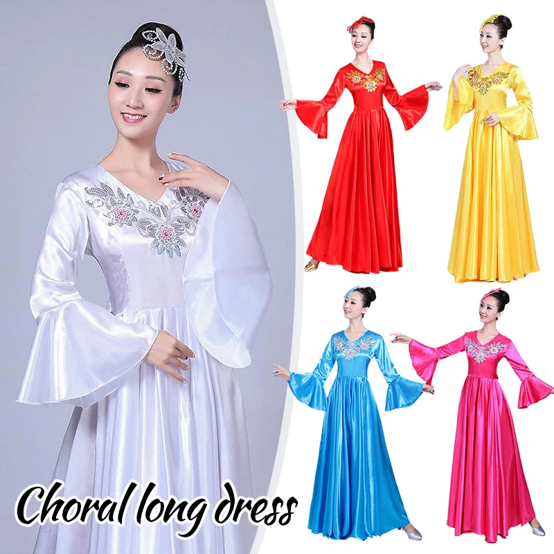 Vestido de dança flamenco espanhol de 180 graus, vestido feminino para prática de salão, abertura de dança étnica, traje de performance de dança nacional