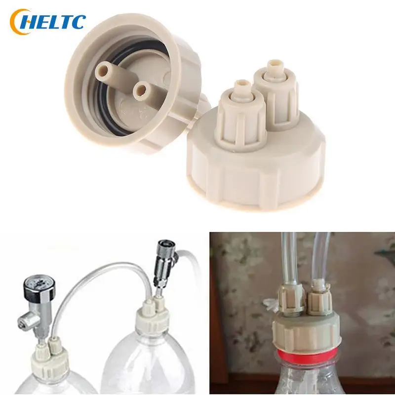 2Pcs Aquarium CO2 System Tube Valve Guage Bottle Cap Fish Tank Live Plant Air Diffuser Generator Tool