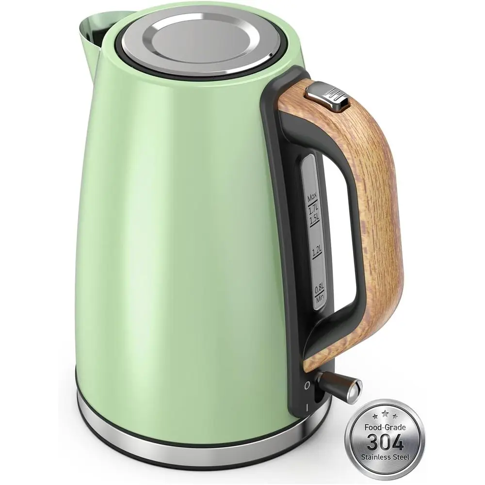 

1.7L Visual Water Window Stainless Steel Electric Water Kettle, 1500W BPA-Free Hot Water Kettle Pot, Auto Shut Off & Boil-Dry Pr