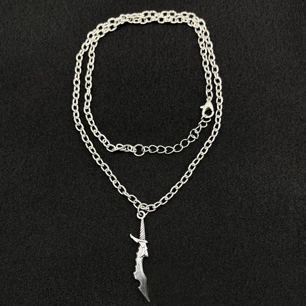 Anime Solo and Leveling Series Necklace Exquisite Fashion Short Blade Model Pendant Necklace Trendy Jewelry Presents