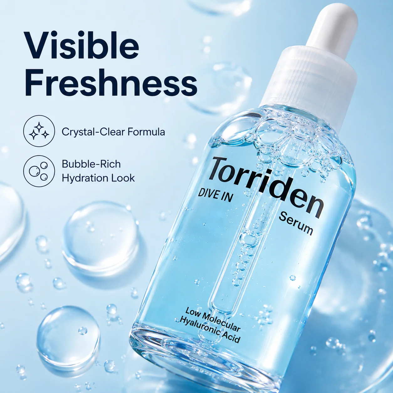 Torriden DIVE-IN Low-Molecular Hyaluronic Acid Serum 50ml,Refreshing & Non-Sticky,Korean Skincare,K-Beauty,Korean Makeup