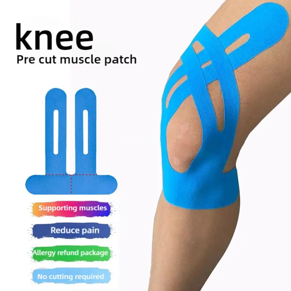 �y�Z�[�����zKnee Tape Elastic Adjustable Kinesiology Tape 1Pcs Pre-cut Knee Kinesiology Tape For Running Hiking Riding For Muscles