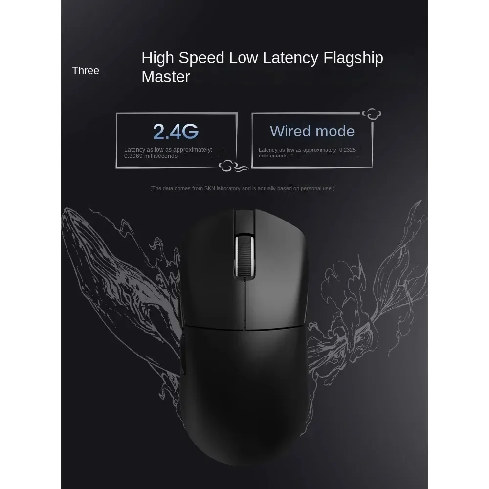 SKN YouYu Pro Wireless Bluetooth Mouse PAW3950 Tri-Mode Wired 2.4G 8Khz Web Drive 600mAh 56g Lightweight Low Latency FPS Gaming