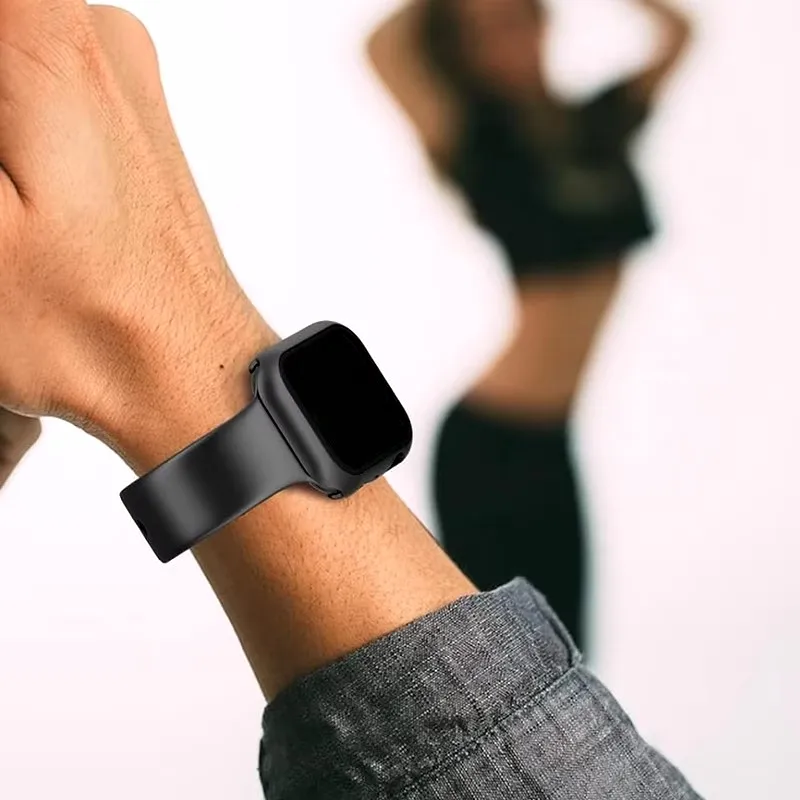 Tempered Glass+Case For Apple Watch 42mm 46mm 45mm 41mm 44mm 38mm 40mm Screen Protector Protective Cover iWatch 10 8 7 9 6 SE 5