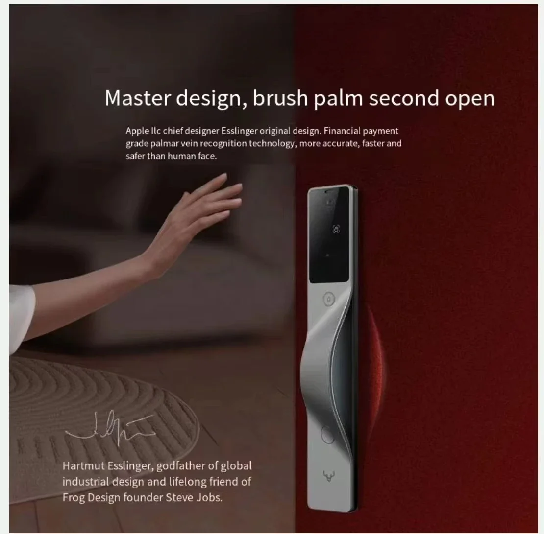 V5 Max Lock in Palm Vein 3D Facial Recognition Visual Wifi Cam era Homekit Mihome Smart Digital Electronic Fingerprint Door Lock