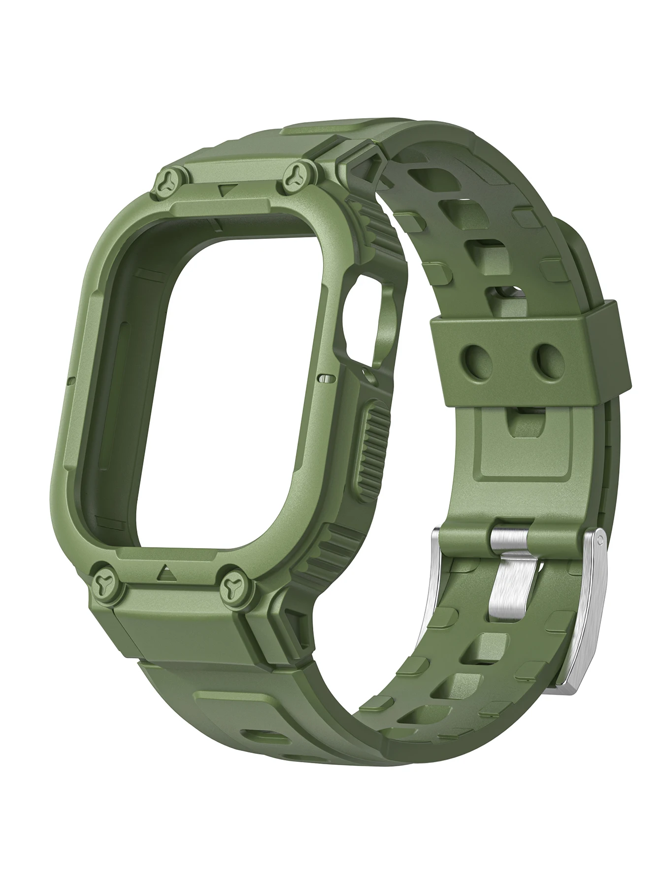 Strap with Bumper Case Cover for Apple Watch Band 45mm 44mm 42mm 40mm Ultra 49mm Rugged Sport Band for IWatch SE 8/7/6/5/4/3/2/1