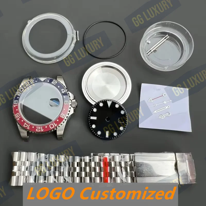 GG-Luxury VS/Arf Factory Watch مجموعة حافظة لحركة ETA 3285 GMT حافظة من الفولاذ المقاوم للصدأ أيدي الياقوت الأزرق المضيء