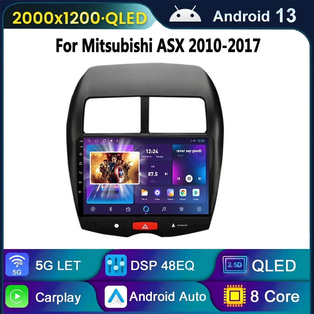 

for Mitsubishi ASX 1 2010 2011 - 2016 C4 Peugeot 4008 Android 13 Car Radio Multimedia Video Player Navigation GPS 2din 2 Din