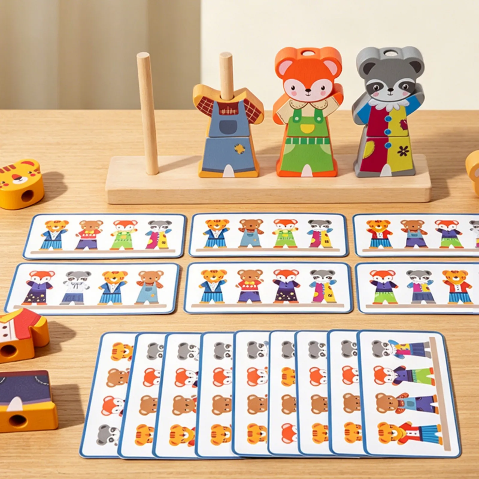 Kleiner Bär Kleiderwechsel Kinder Frühpädagogisches Holzpuzzle Ankleidespiel Baby-Puzzlespielzeug Geschenk für Kinder – Detail 6