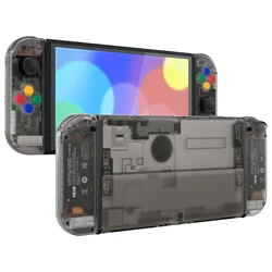 eXtremeRate Replacement Full Set Shell for Nintendo Switch OLED, Back Plate & Kickstand, Joycon Housing with Colorful Buttons