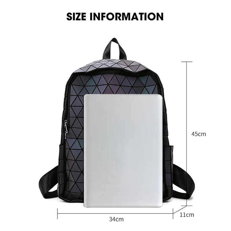 VC Fashion Colorful Reflective Backpack Unisex Luxury Designer Women's Trend School for Girls Laptop