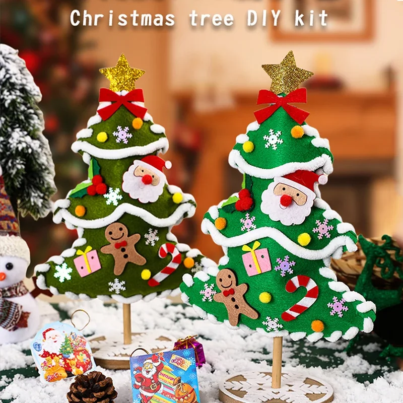 DIY Christmas Tree Crafts Kits for Children Christmas Decoration Handmade Puzzle Kit Children Toys Christmas Gifts