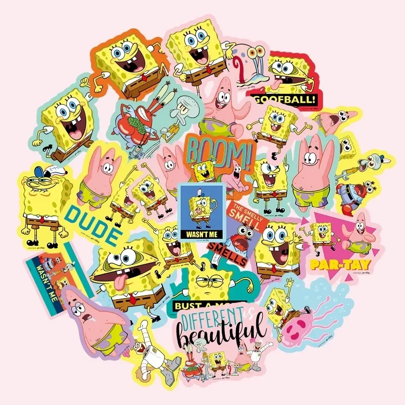 สติกเกอร์การ์ตูนสพันจ์บ็อบสแควร์แพนท์ส น่ารัก นุ่มนิ่ม 60 ชิ้น บรรจุกล่อง แพ็คใหญ่ ของขวัญสุดคุ้ม สติกเกอร์อนิเมะการ์ตูนสุดฮิต