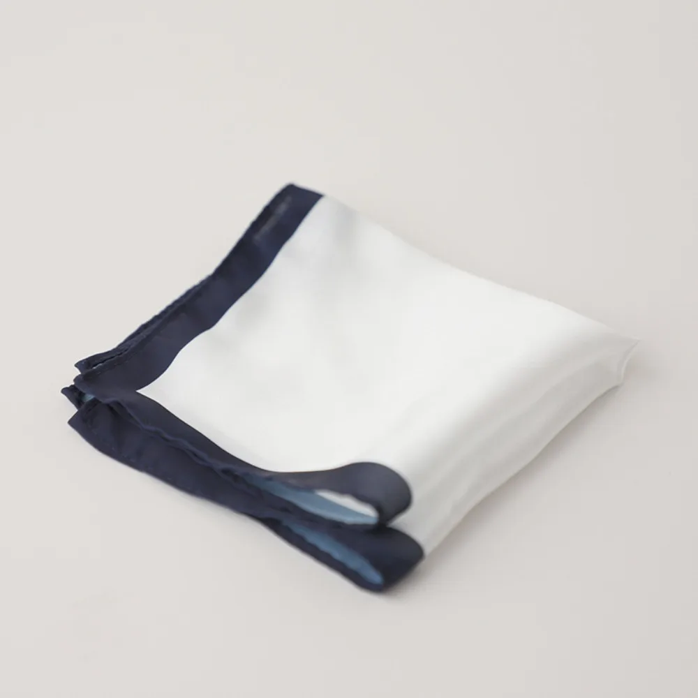 Headwear Korean Men's Suit Pocket Square Vintage White Business Suit Hanky Color Edge Polyester Chest Towel Handkercher Boys