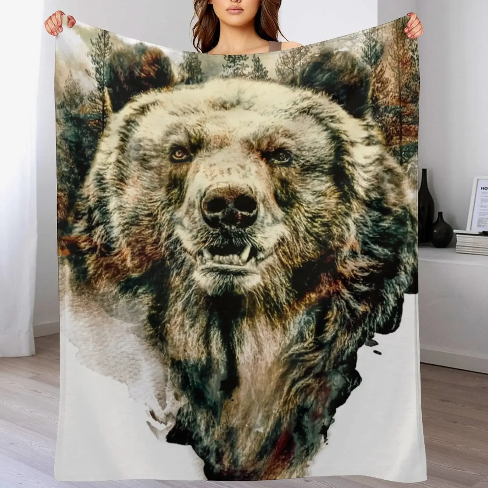 

Bear Throw Blanket Air Conditioner Soft Blanket for Office Home