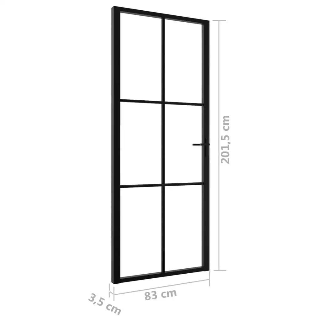 Puerta Interior ESG Vidrio y Aluminio 32.7x79.3 Negro