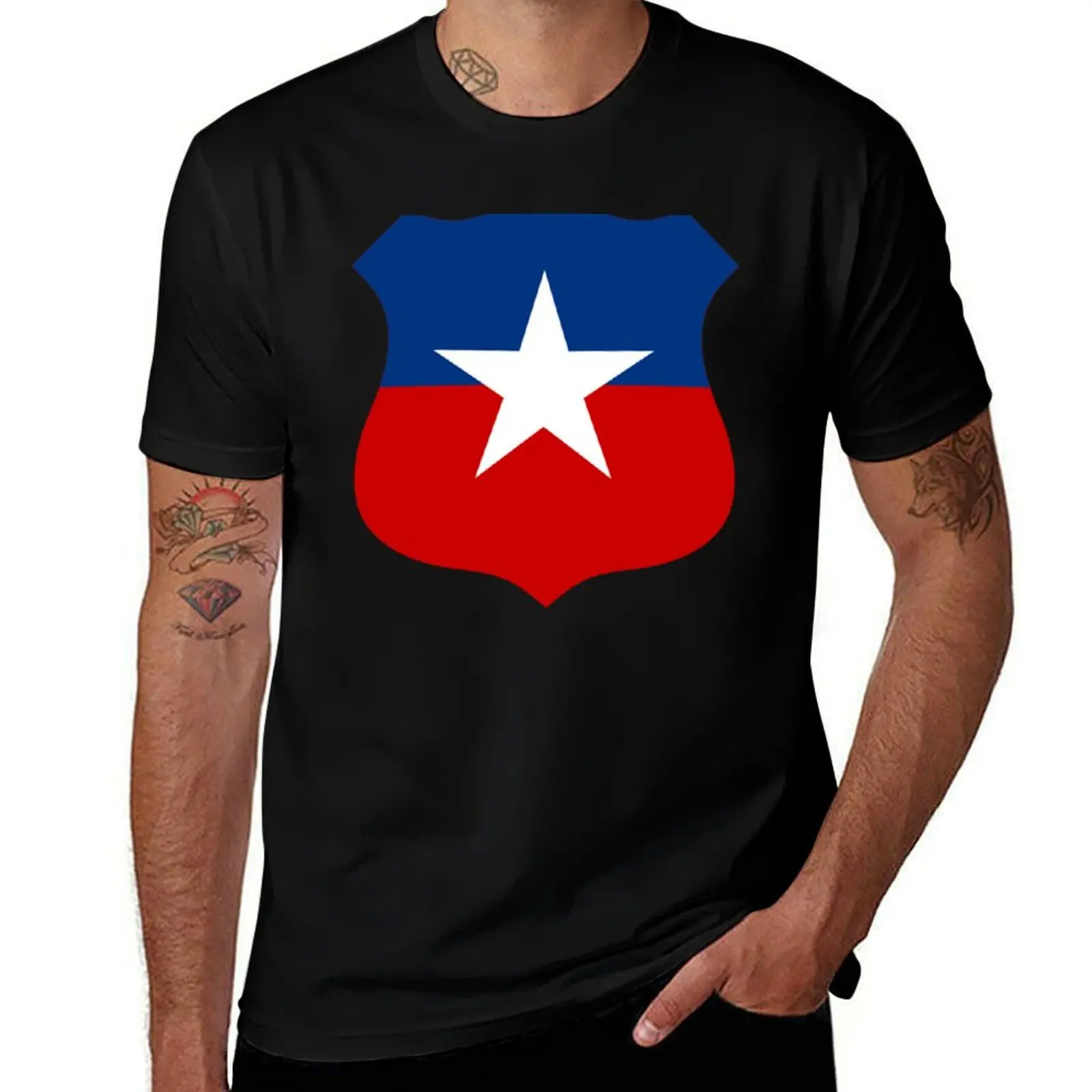 Chilean Air Force Insignia T-Shirt Fashion Print Casual Short Sleeve