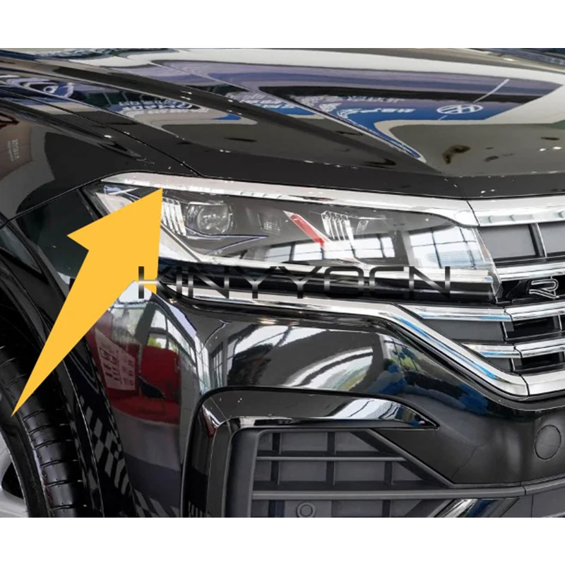 Chrome Headlight Trim For VW Touareg 2019 2020 2021 2022 2023 Headlamp Strip Trim