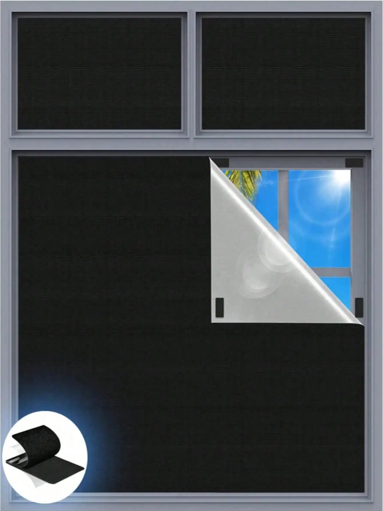 100% Blackout Curtains No Drilling Required Cut to Size Ideal for Bedroom Traveling Room Darkening Curtains