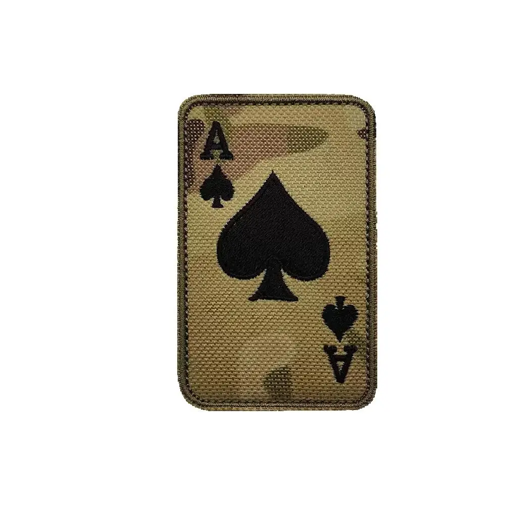 Tactical army green poker spades A Badge Hook and loop Embroidered patch for decorating clothes, backpack and hat,gift view 2