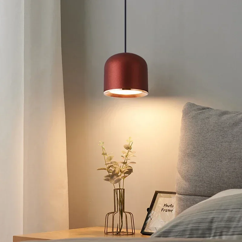 

Modern Minimalist Led Bedroom Bedside Pendant Lights Nordic Bar Restaurant Lamp Creative Long Line Single Head Small Chandelier