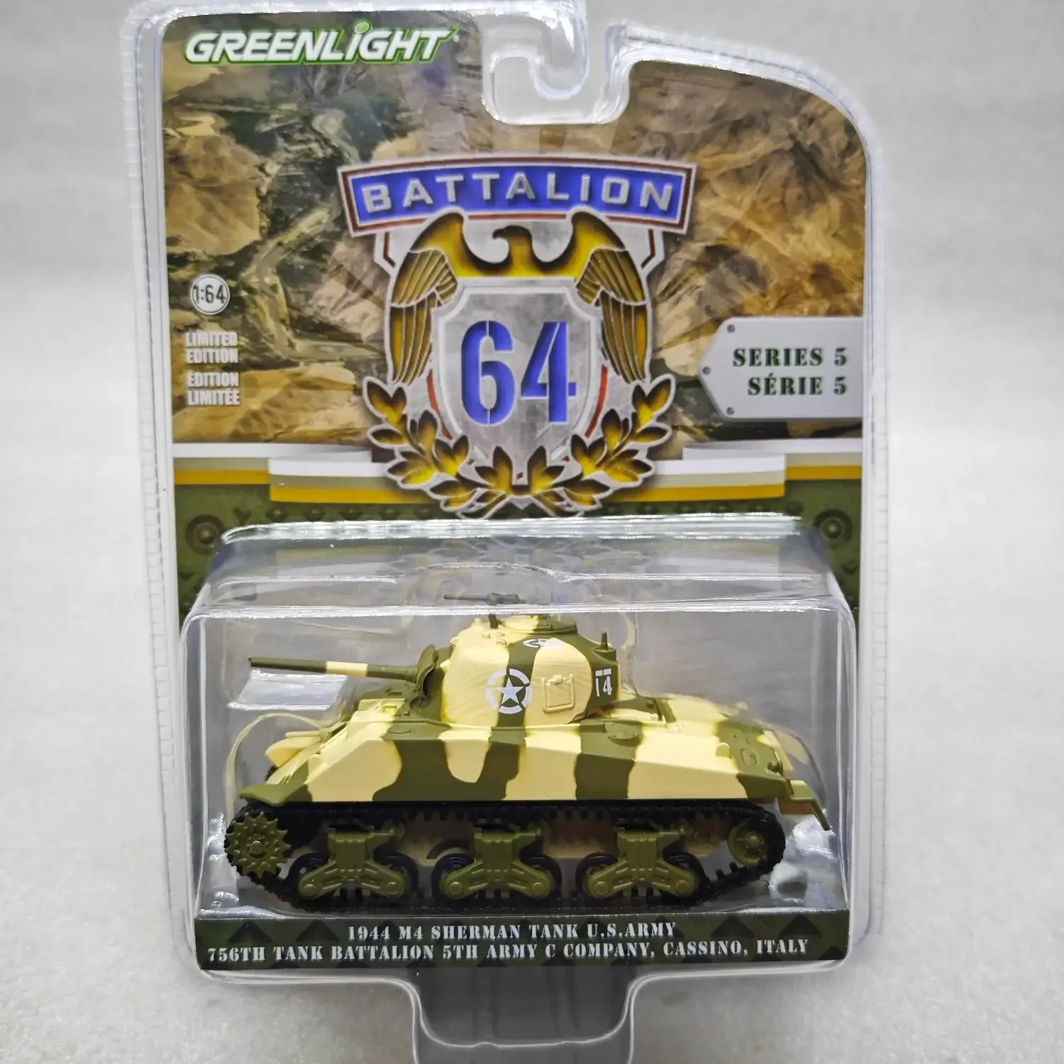 

1: 64th Battalion, 64th Series, 5-M4 Sherman Tank, US Army 5th Corps, C-Company, 756 Tank Advanced Car Model Collectibles