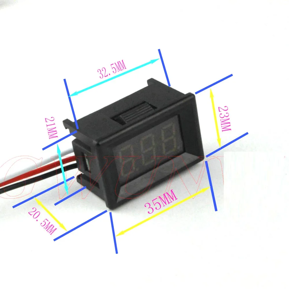 Imagem -02 - Led Voltagem Digital Display Voltímetro Monitor de Bateria Veículo Elétrico Carro dc 1000v 500v 300v 200v 100v 30v 036