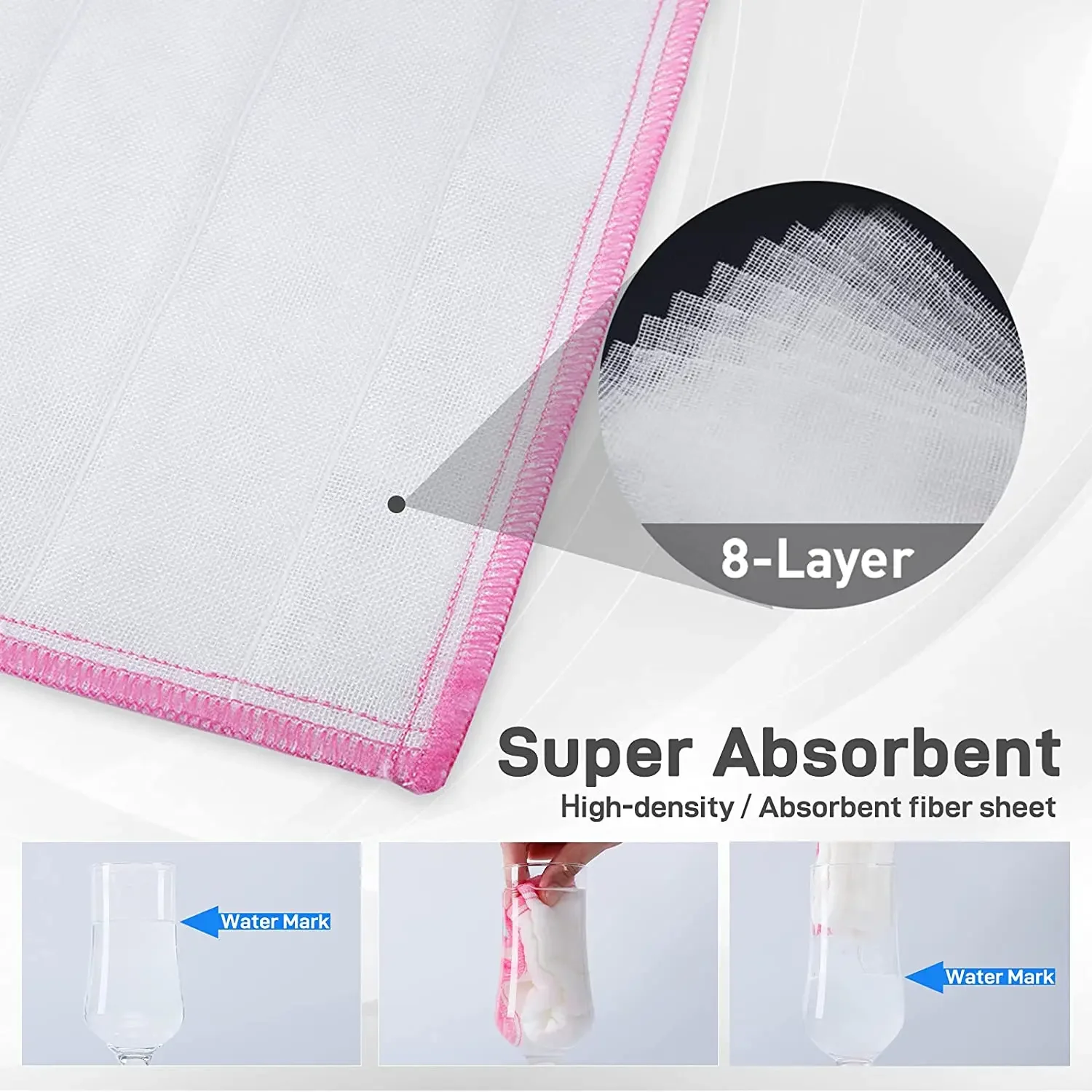 Anti-Oil Kitchen Towel 8 Layers Microfiber Kitchen Cleaning Cloth Absorbent Scouring Pad thicken Kitchen Daily Dish Towel 30cm