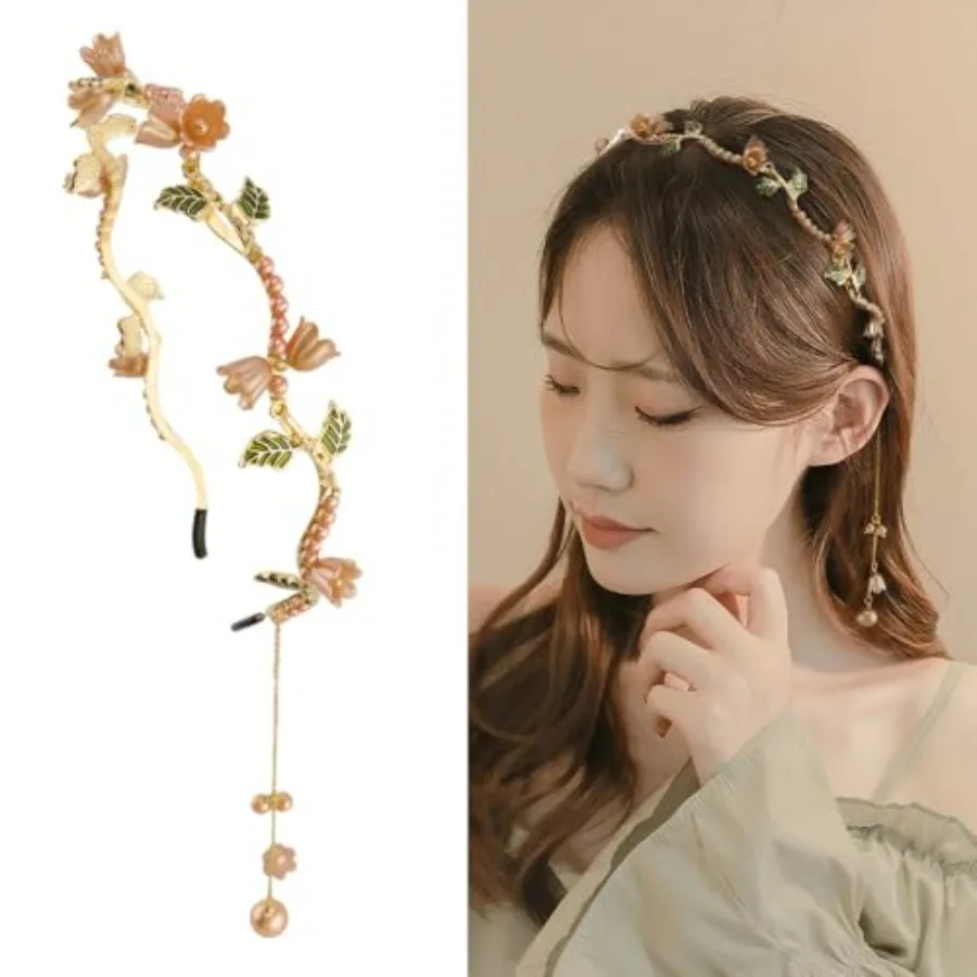 

Flower Headband for Women Girls Hair Vine Leaf Boho Headband Wedding Fairy Accessories Headpiece
