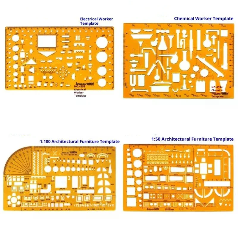 Template Measuring Ruler Circular Oval Ruler Durable K Resin Drawing Design Furniture Architect Template Drafting Ruler