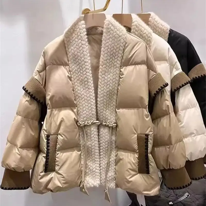 Down Cotton Jacket for Women in Autumn Winter 2024 New Cotton Jacket With a High-end Feel Thickened Short Jacket Cotton Jacket S