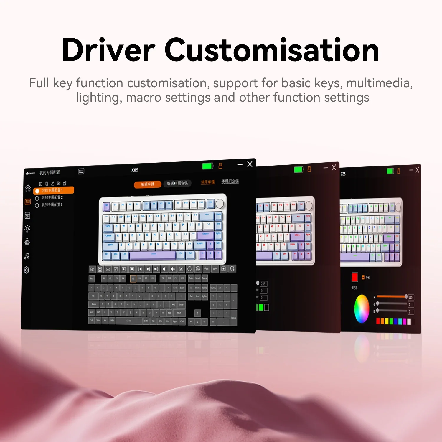 Gran oferta de teclado para juegos ATTACK SHARK X85 inalámbrico con Meta Knobs, teclado mecánico trimododo Bluetooth RGB, intercambiable en caliente